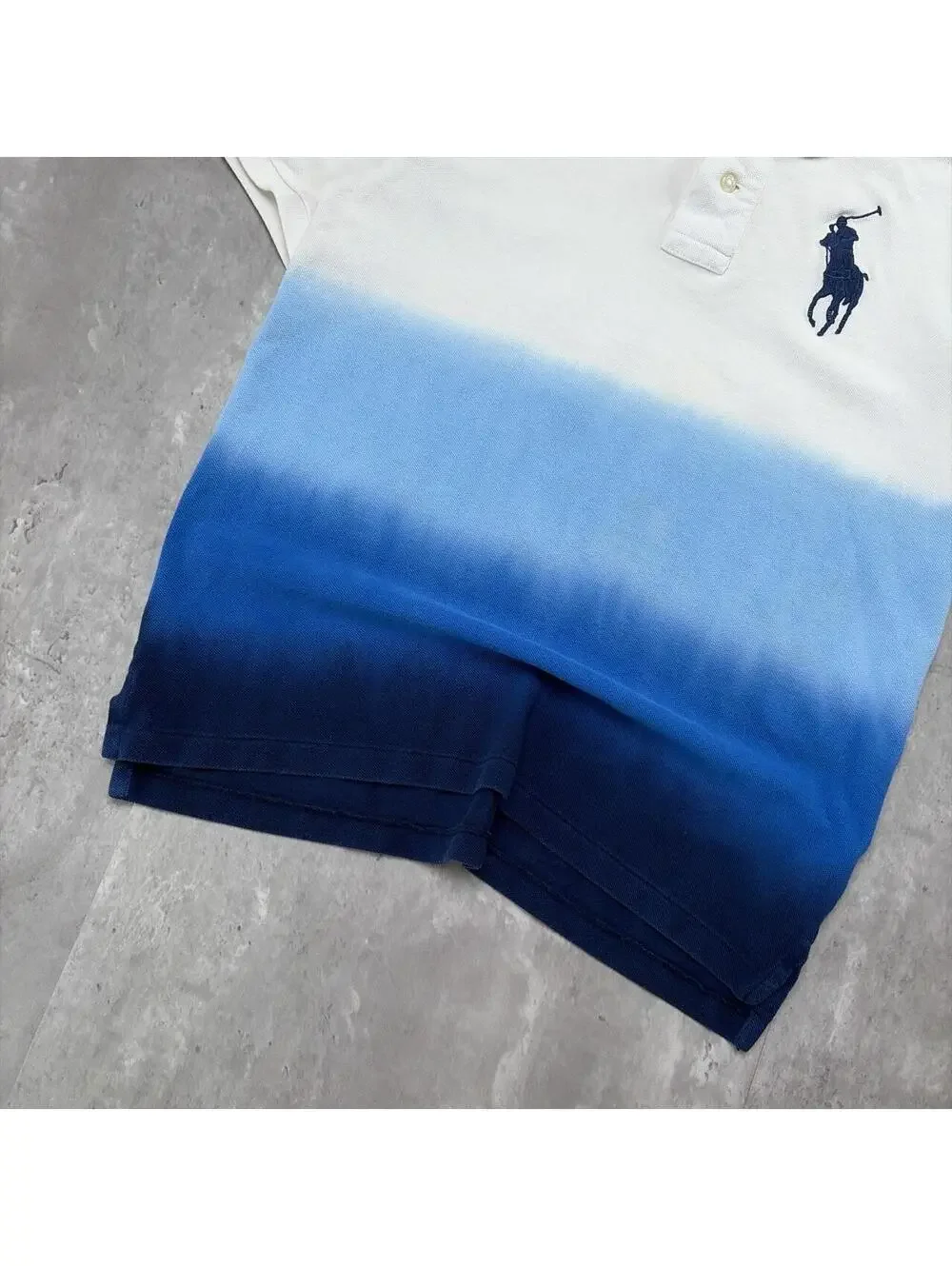 Y2K White Polo Ralph Lauren Oceanic Fade Polo Shirt
